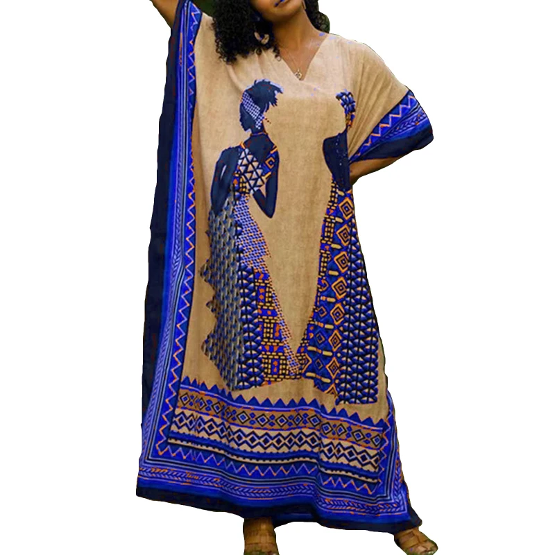 african dresses for women fashion kanga africa clothing casual robe africaine printed kaftan dress dashiki african clothes 2023