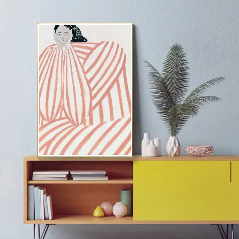 الشمال مجردة خط الشكل الكلب الشرفة الجمالية قماش اللوحة الملصقات والمطبوعات جدار صورة فنية لتزيين غرفة المعيشة #5