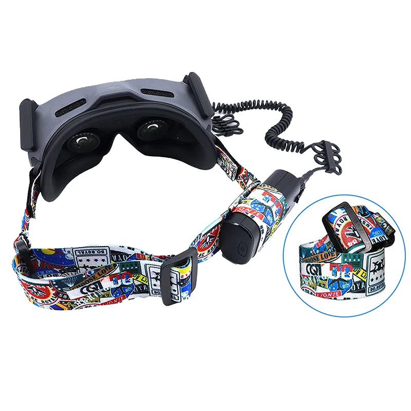 Fascia per la testa del fumetto per DJI FPV Flight Video Glasses V2 Graffiti cinturino fisso fascia di ricambio accessori per droni