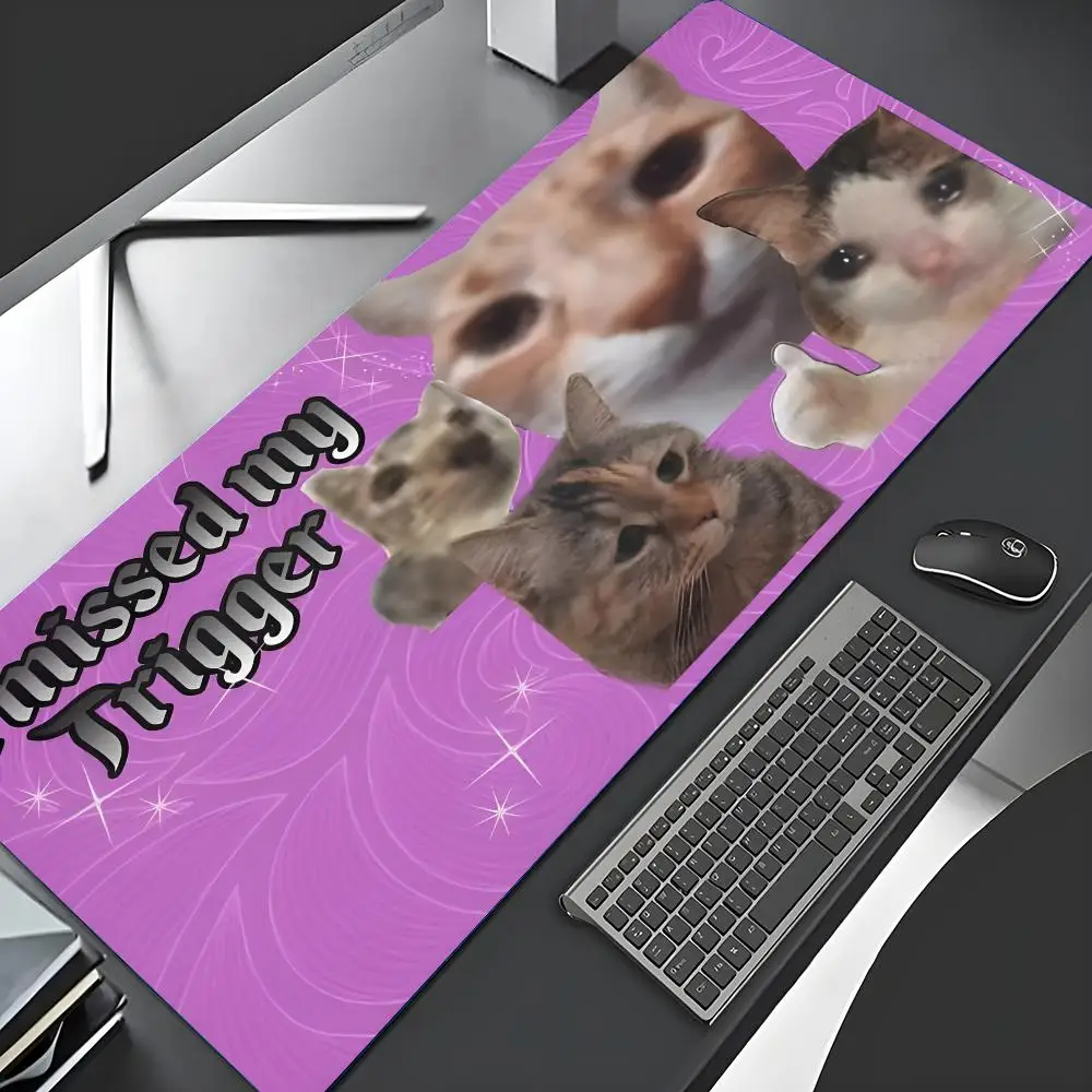 Missed My Trigger Design Mouse Pad Game Mat مكاتب الكمبيوتر الكبيرة لوحة الماوس المضادة للانزلاق Playmat ل MTG DTCG CCG RPG سجاد مضحك #3