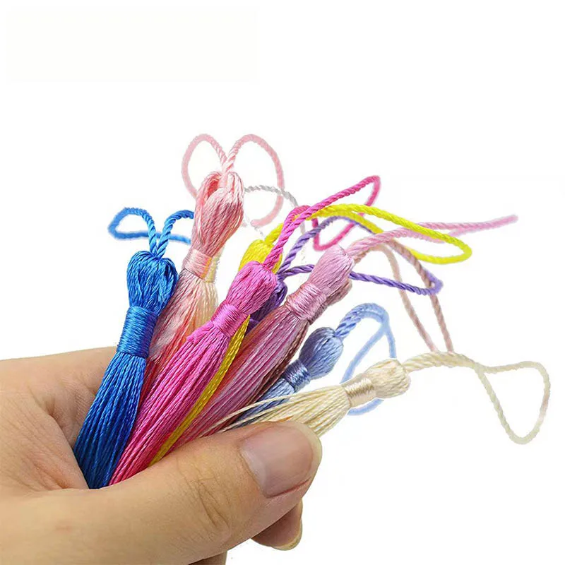 30Pcs 13cm Hanging Rope Silk Tassel Fringe For Jewelry Making DIY Key Chain Earring Hooks Pendant Decoration Tassels For Crafts