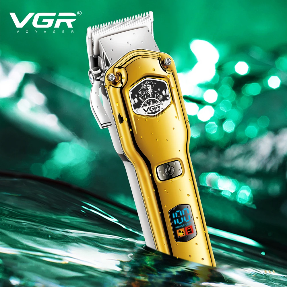 VGR-cortadora de pelo profesional recargable para hombres, máquina de afeitar para cortar el pelo, accesorios de barbero, máquina para cortar barba