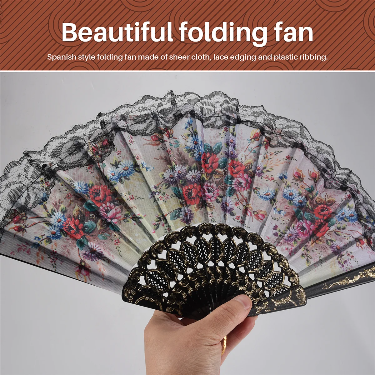 New Spanish style Hand Fan Decorative Design