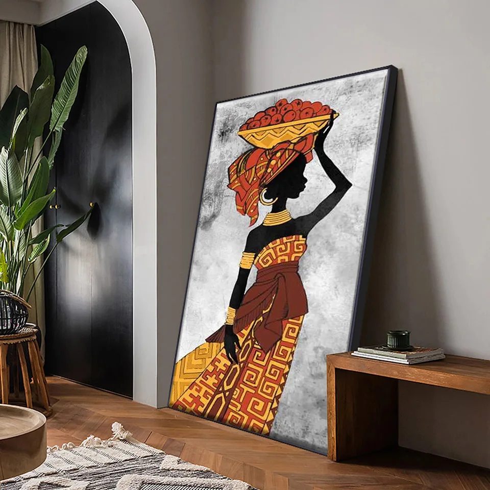 African Etnicos Tribal Art Diamond Paintings Black Women Dancing Cross Stitch Kits Diamond Mosaic Abstract Art for Home Decor