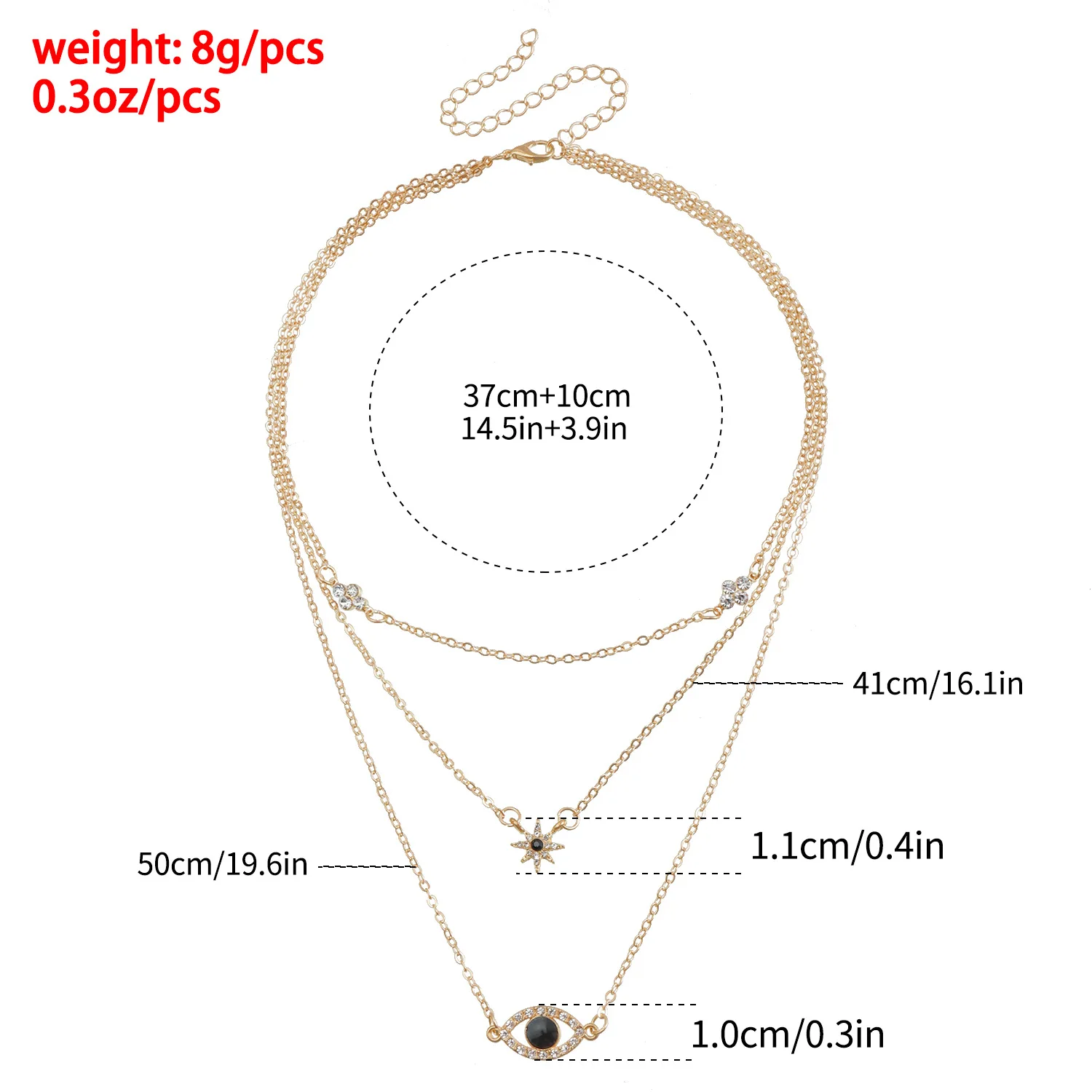 New Fashion Trend Accessories eight-star multi-layer necklace for women Party jewelry