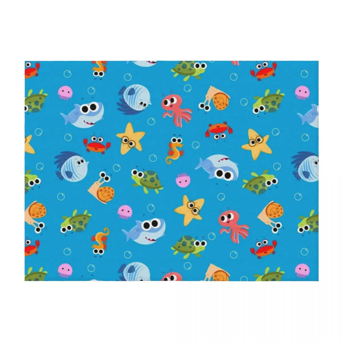 

Finny The Shark Pattern 01 Throw Blanket Loose Single halloween Thermals For Travel Blankets