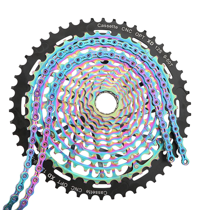 SUMC Rainbow Bicycle Chain 9 10 11 12 Speed 116Links MTB Road Bike Chain, 9V, 10V, 11V, 12V for SHIMANO, SRAM, Bike Accessories