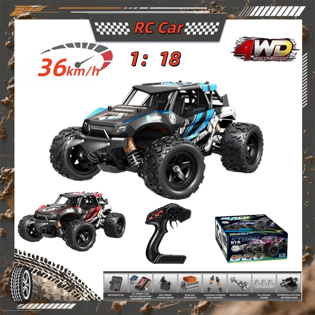 

1/18 Radio Control Off-road RC All Terrain 4X4 Brushed 36km/h High Speed Rc Drift Trucks Vehicles 4WD Off-Road Car Toys Boy Gift