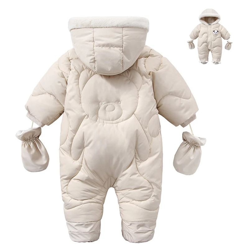 

Korean Style Baby Boy Winter Jumpsuit Cartoon Bear Plus Velvet Infant Boy Coat Toddler Girl Snowsuit Baby Winter Romper Outfit