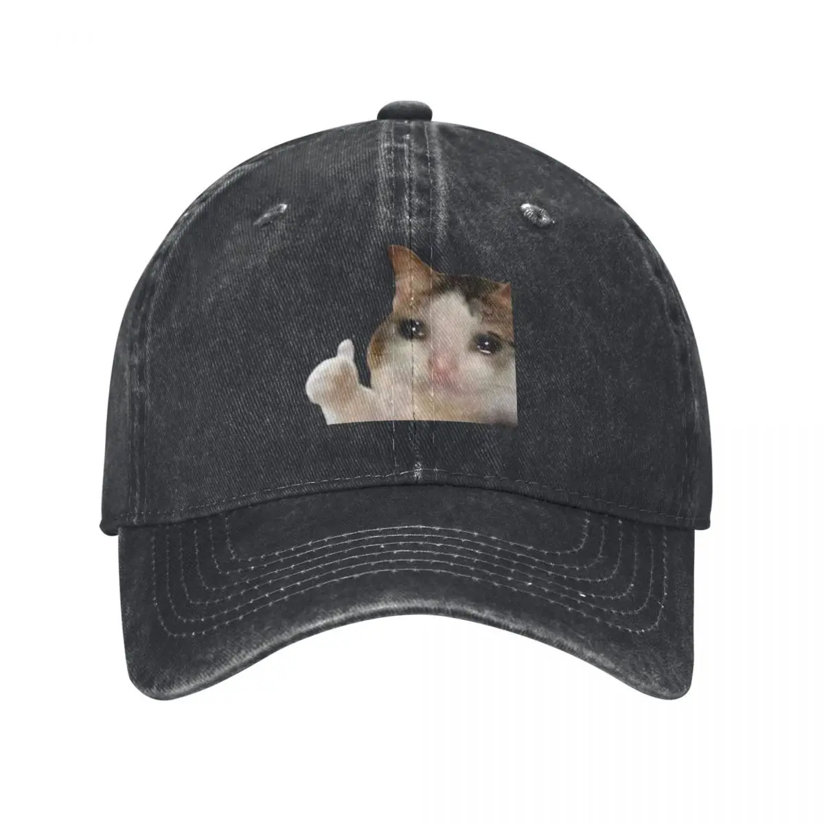 MEME CAT Multicolor Hat Peaked Women's Cap Crying Thumbs Up Personalized Visor Protection Hats