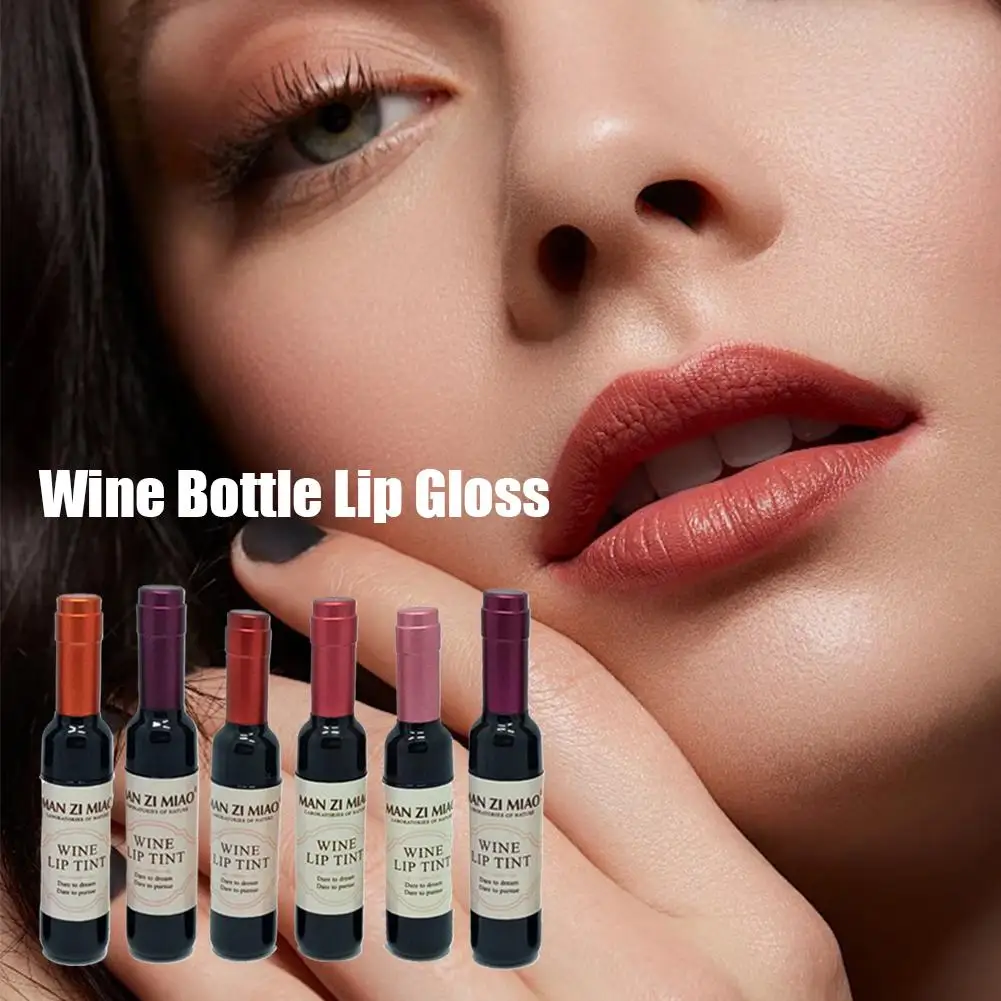 립스틱 러블리 틴트 와인 병 모양 립 글로스 매트 립 스틱 방수성 오래 지속되는 레드 섹시한 립 화장품