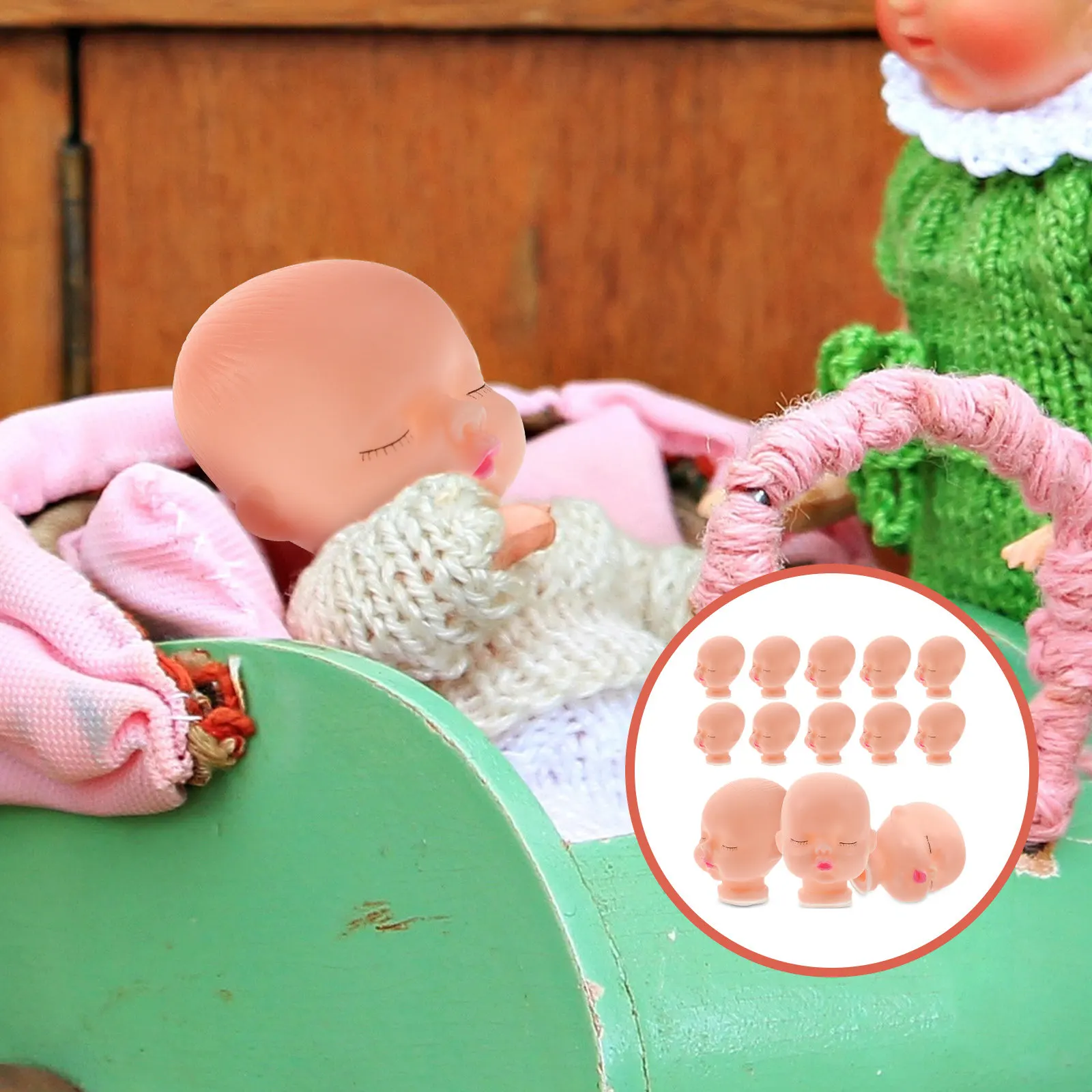 

10 шт. маленьких декоративных аксессуаров для рукоделия и домашнего декора: виниловые миниатюрные головы и части тела для росписи