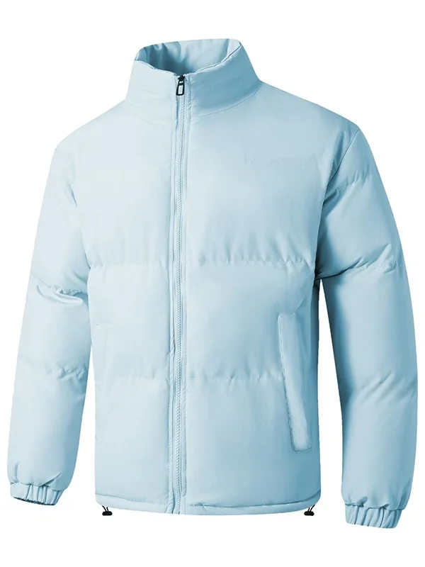 

Trendy Brand Men's Thiened Cotton Jaet Stand Collar Winter Warm Outerwear Casual Stand Fit Long Sve Polyester Fiber