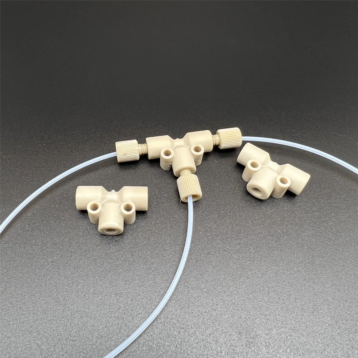 Microfluidic PEEK 3-Way 4-Way Fitting, 1/16 1/32 1/8 inch Connector for Shimadzu Agilent HPLC Liquid Chromatography Instrument