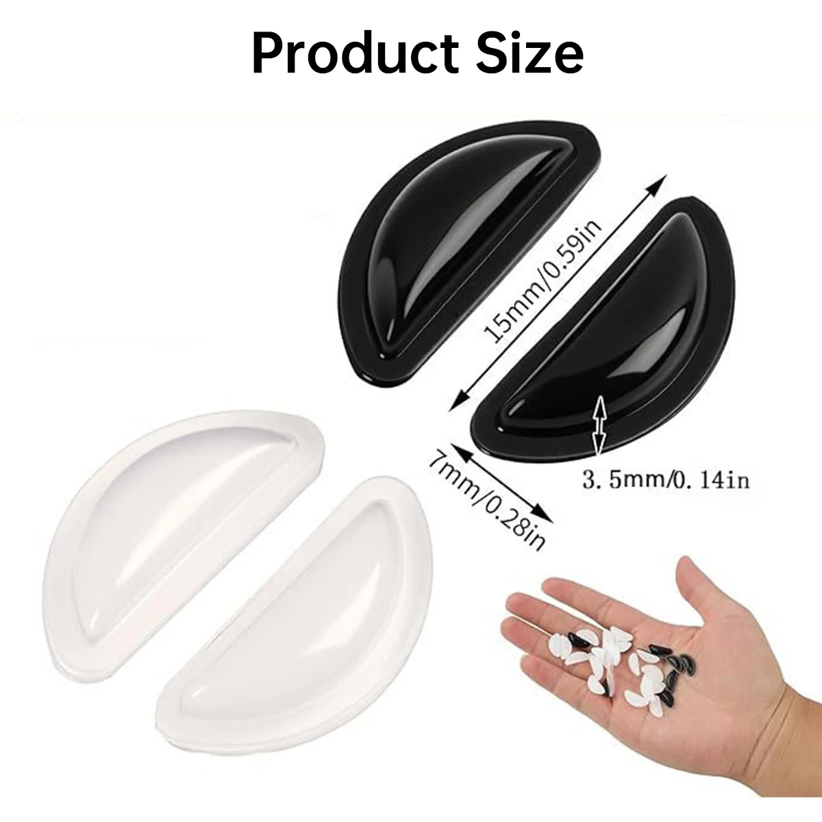 4/10 Stück Nasenstützpolster aus Silikon, transparente Augenpolster-Aufkleber für Brillen, rutschfeste Nasenpads für Ray-Ban Meta Wayfarer – Detail 4
