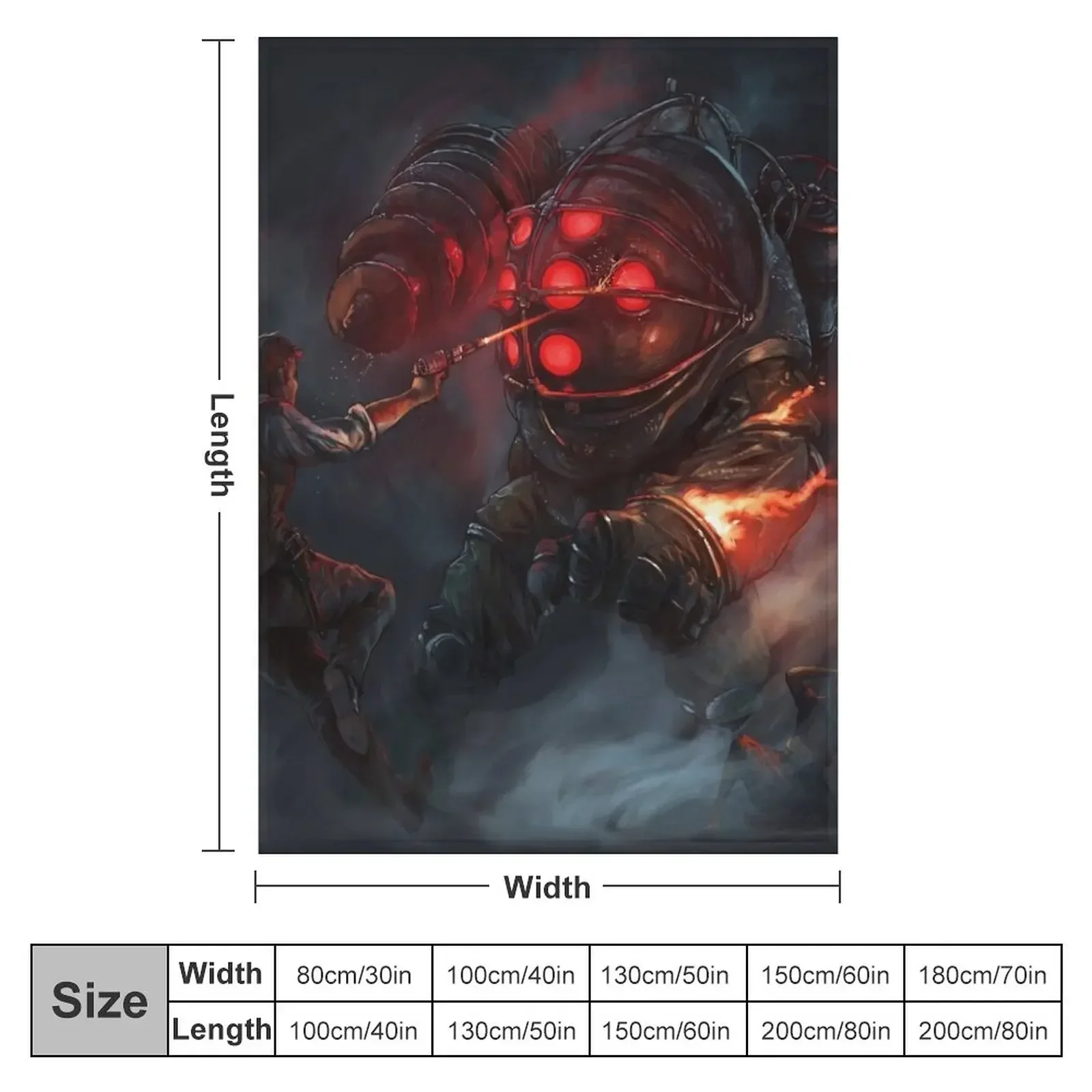 Bioshock Red Eyed Big Daddy Throw Blanket Luxury Soft Big Soft Beds Blankets