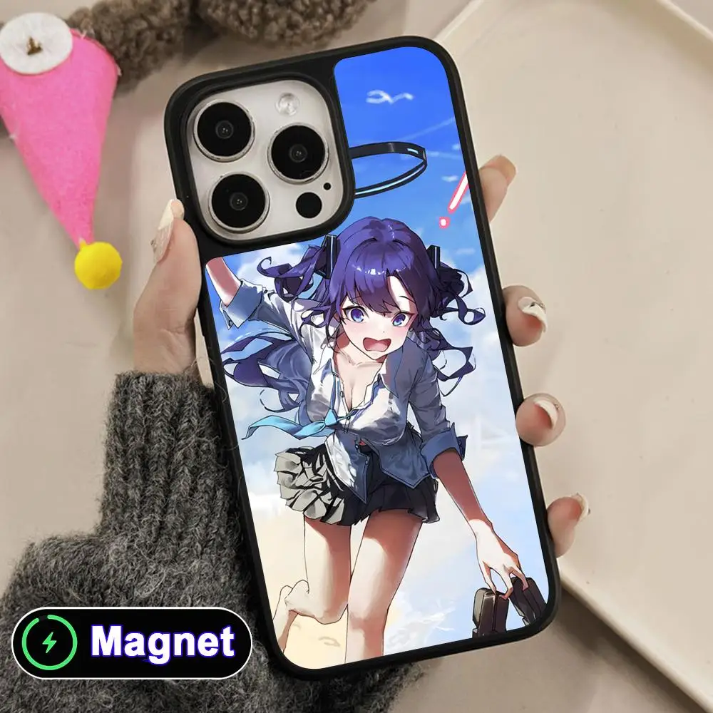 

Чехол Blue Archive Yuuka с матовой поверхностью и поддержкой MagSafe для iPhone 17, 16, 15, 14, 13, 12, 11 Air Pro Max Plus, цветной