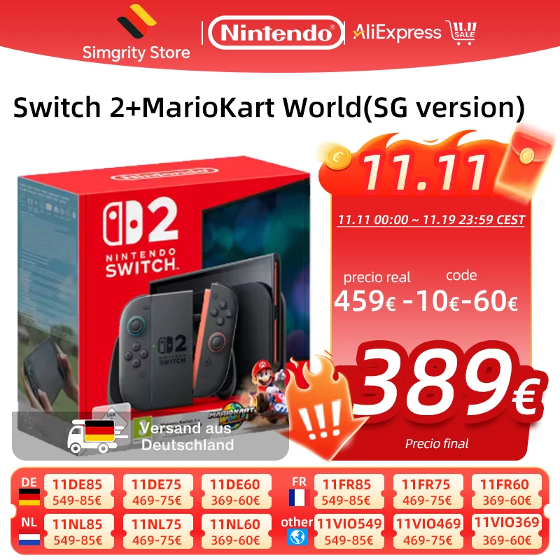 نينتندو سويتش 2 إضافة ماريو كارت وورلد 7.9 بوصة شاشة الكريستال السائل Joy‐Con2 مقبض وحدة التحكم وضع التلفزيون المستقر لعبة فيديو DLSS HDR 120 هرتز #1