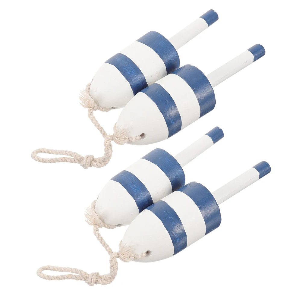 

2pcs Blue Float Wall Decor Coastal Vintage Wood Beach Hanging Ornaments Home Bathroom Buoy Nautical Themed Craftsmanship