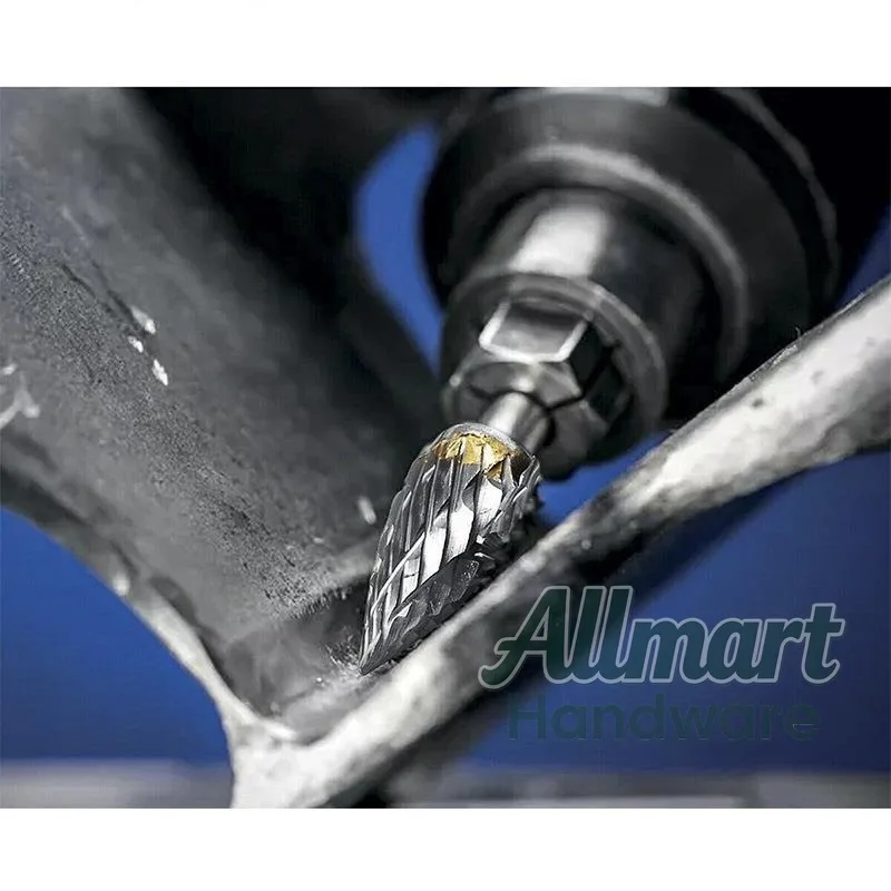 6mm handle double grain alloy rotary file set of 10 tungsten steel cylindrical grinding head carving grinding head