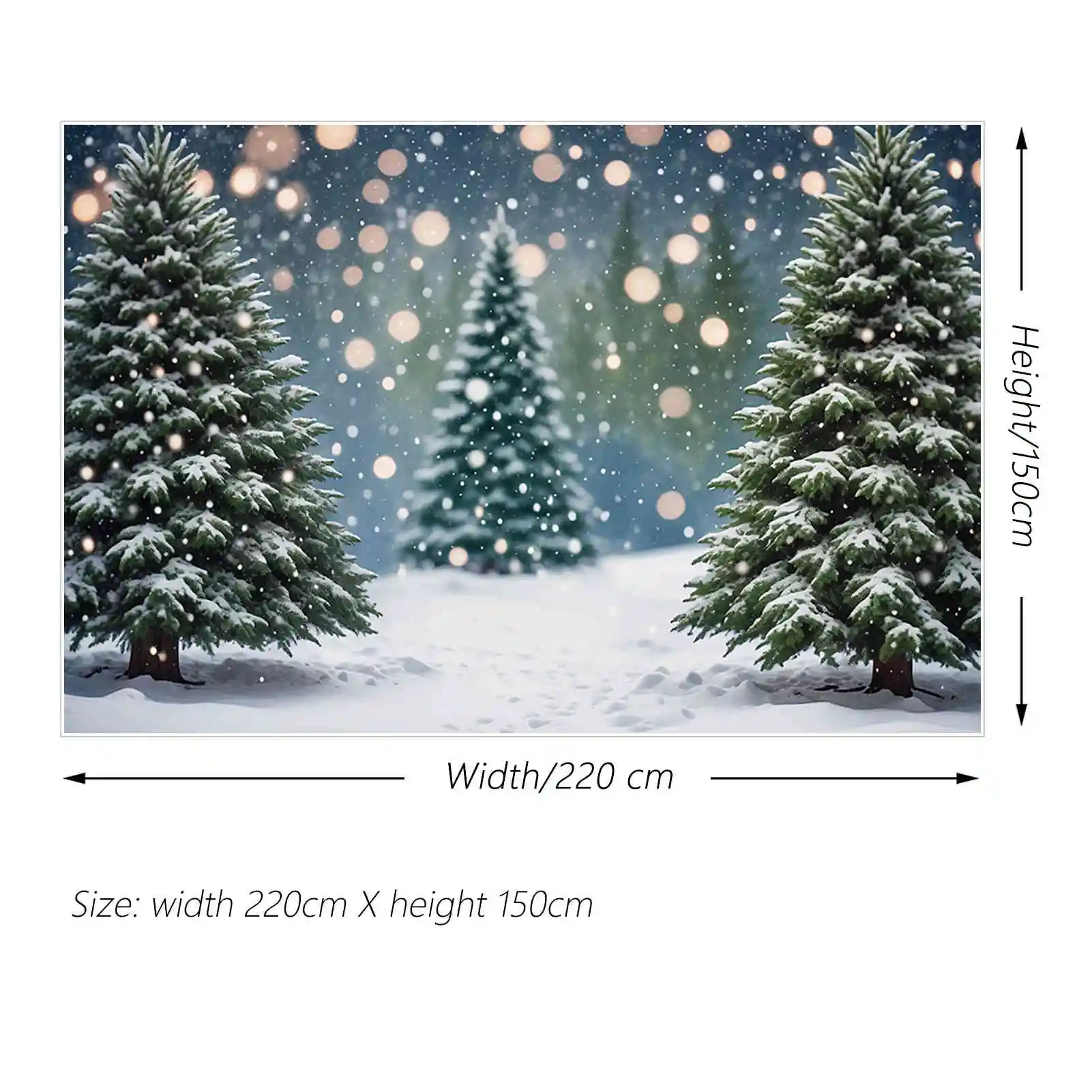 MOON.QG Christmas Pine Trees Backdrops Children Winter Outdoor Snow Forest Backgrounds Custom Party Decoration Photo Shoot Props
