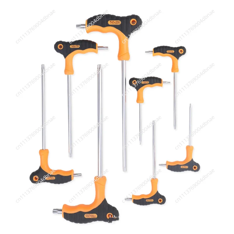 8-teiliges T-Griff Torx-Sternschlüssel-Set Torx-Schraubendreher-Set Fahrrad-Werkzeug S2 T10 T15 T20 T25 T27 T30 T40 T45 T50