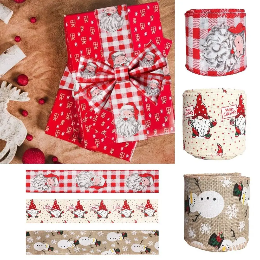 

Новая рождественская лента из искусственного льна, 2 м, подарочная коробка ручной работы, ремень, упаковочная лента, украшения для рождественской елки