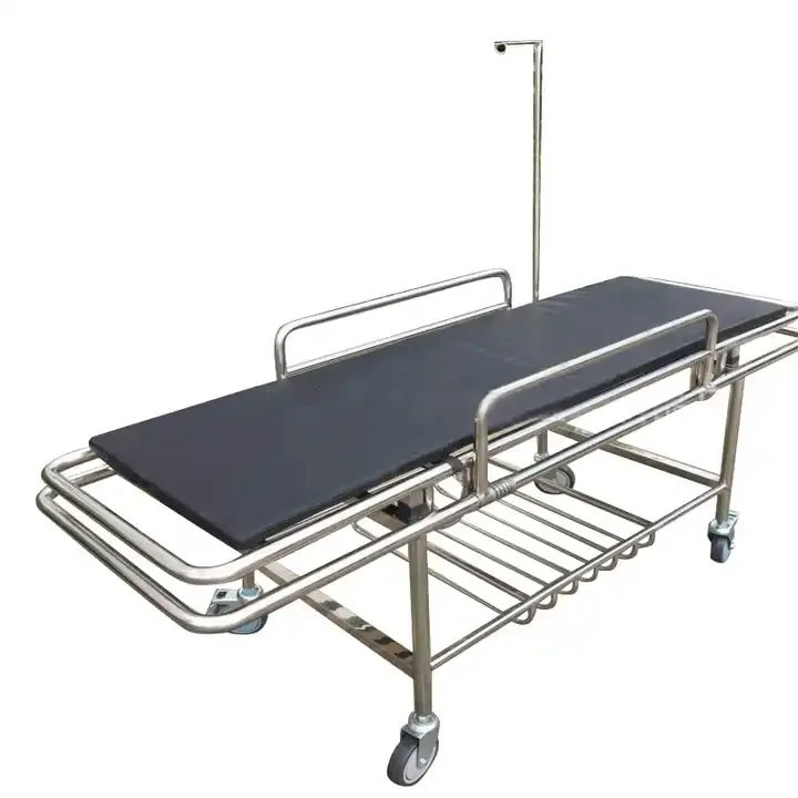 Ambulance Emergency Rescue Stretcher Bed with Wheels Hospital Trolley for Patient Transfer Medical Emergency Center