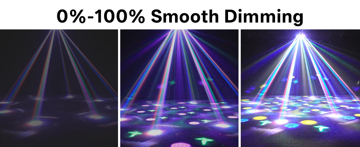 U'King 150W RGBW 8-Armed Moving Head Light Auto Speed Magic Ball Stage Light DMX512 DJ Light For Wedding Party KTV Home Theater