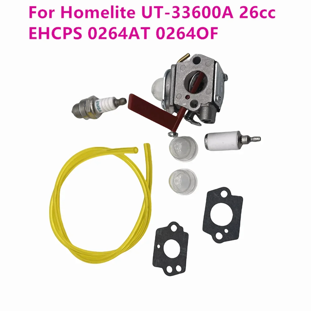 New Lawn Carburetor Kit Garden Lawn Mover Trimmer Carburetor Kit for Homelite UT‑ 33600A 26cc EHCPS 0264AT 0264OF High Qual