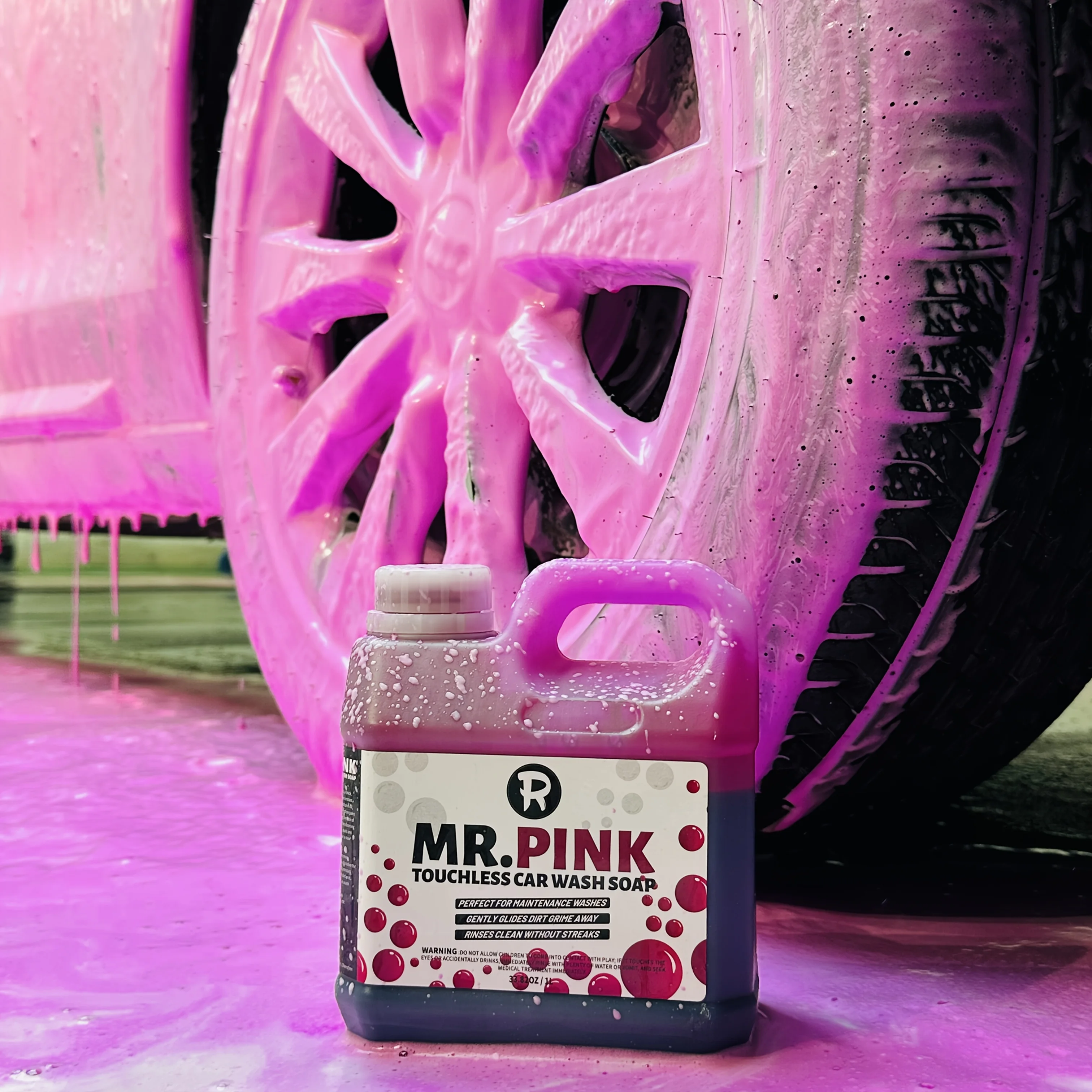 

Pink Car Pre Wash Foam Touchless Bug Tar Remover Ph Neutral Snow Foam for Safe DIY Detailing Pre Soak Before Contact Wash