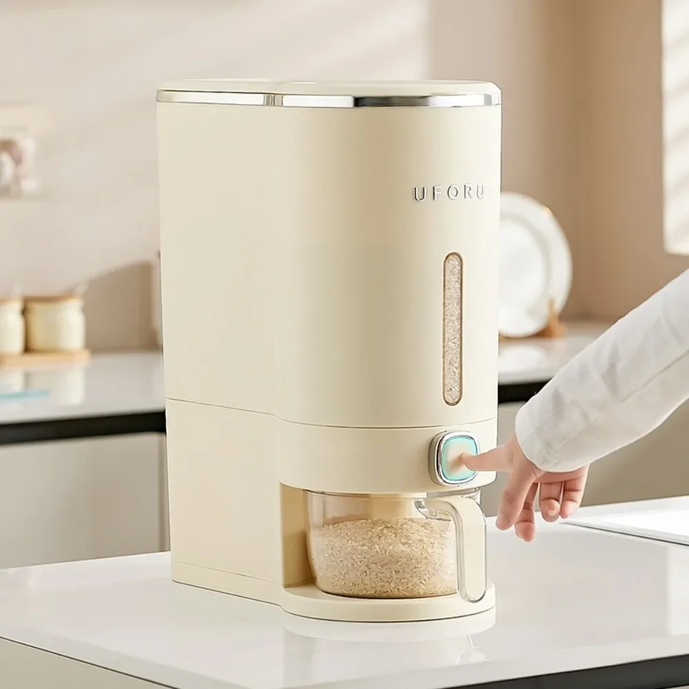 

Kitchen Rice Container Moisture-proof Sealed Container Household Spice Storage Organizer One Click Press Storage Press Type Box