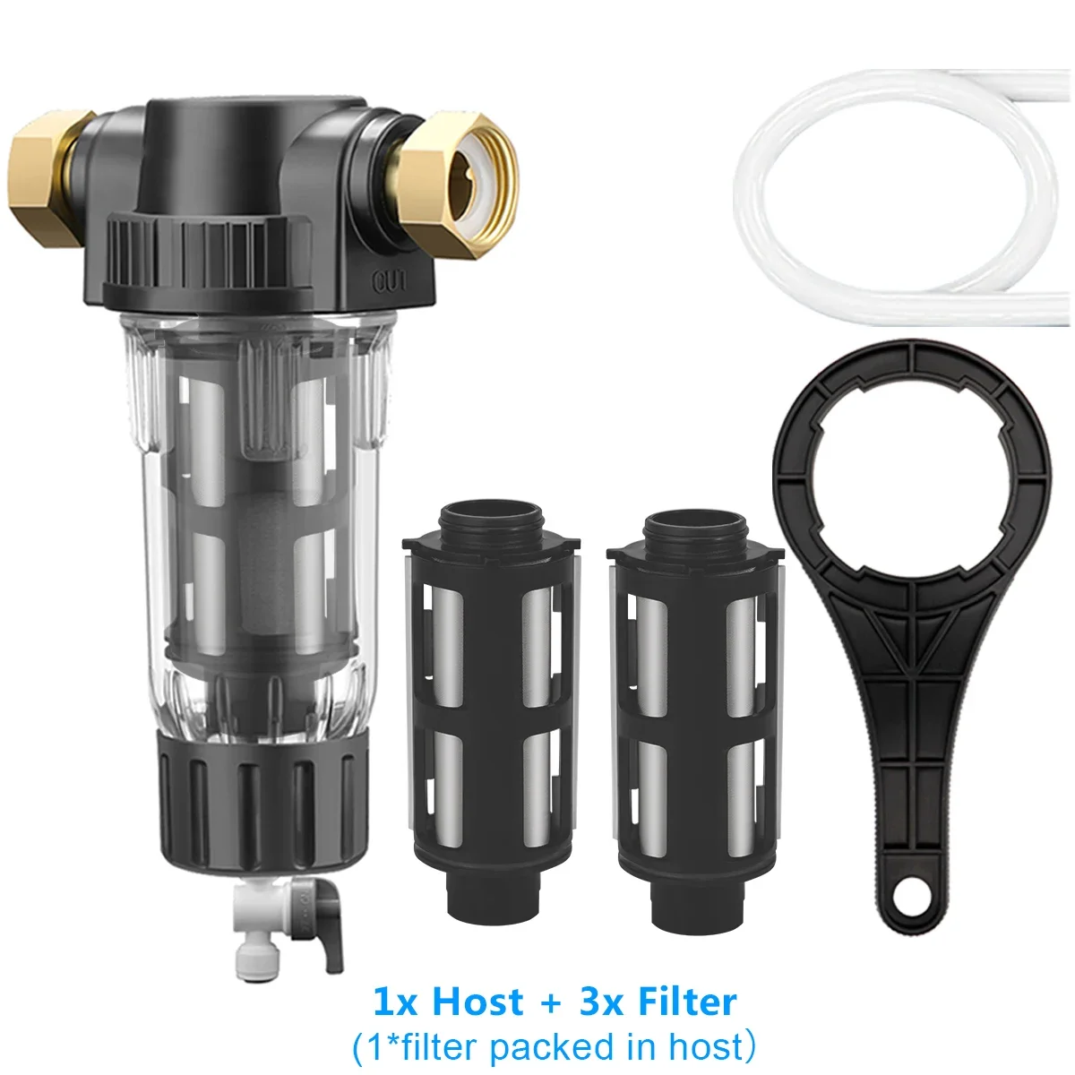 Pre Filter Whole House Spin Down Sediment Water Filter Central Prefilter Purifier System Backwash Stainless Steel Mesh
