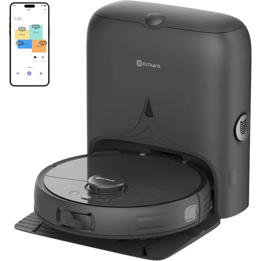 Robot Vacuum and Mop V5 Tangle Cutter Technology for Pet Hair 8500Pa Suction 75-Day Capacity LDS Navigation Pet Laser Robotic V