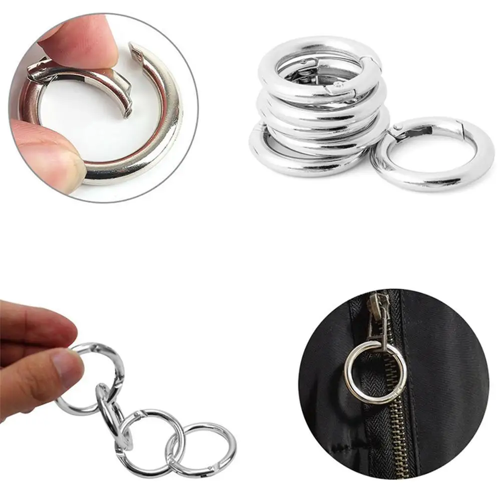 6Pcs Round Carabiner Spring Snap Keychain Hook Clip Carabiner Climbing Buckle Outdoor Hooks Snap Spring Backpack Keychain X4B4