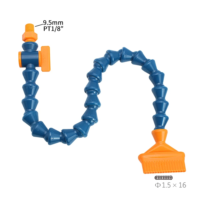 

1/8 "трубка охлаждения, пластиковые гибкие трубы для водяной масляной охлаждающей жидкости, шланги с прямоугольным пористой плоской насадкой, поворотный клапанный переключатель для ЧПУ