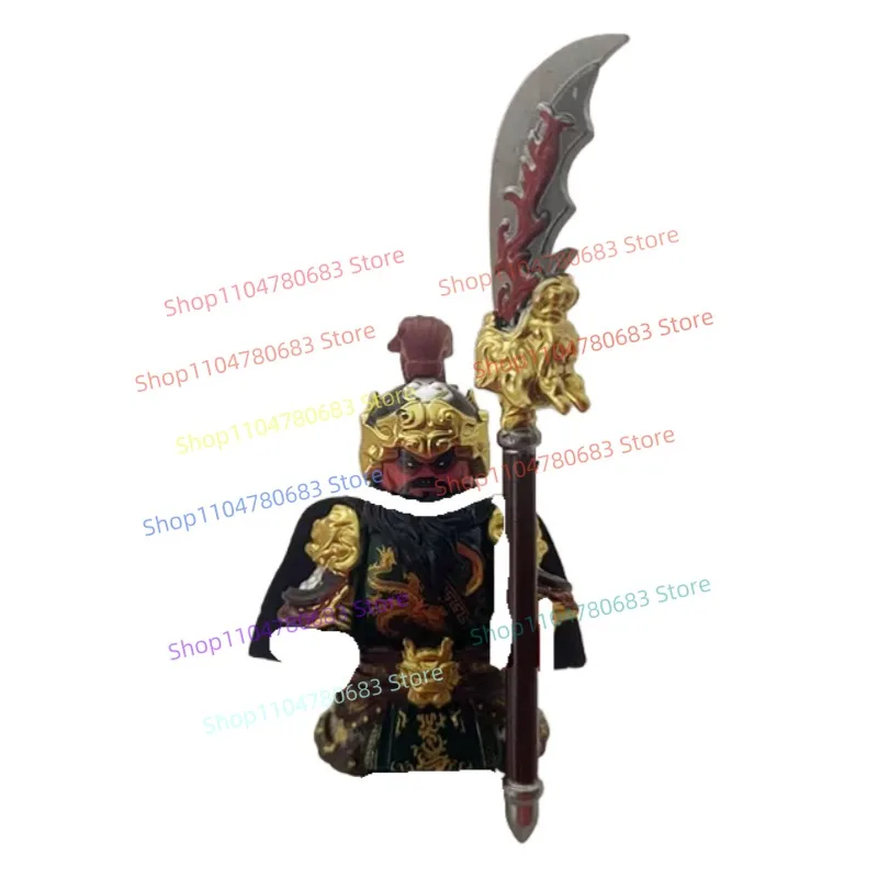 MOC Building Blocks Mini-Figure Model: Three Kingdoms Tiger Warrior Guan Yu Armour Assembly Kit Collector's Toy Gift