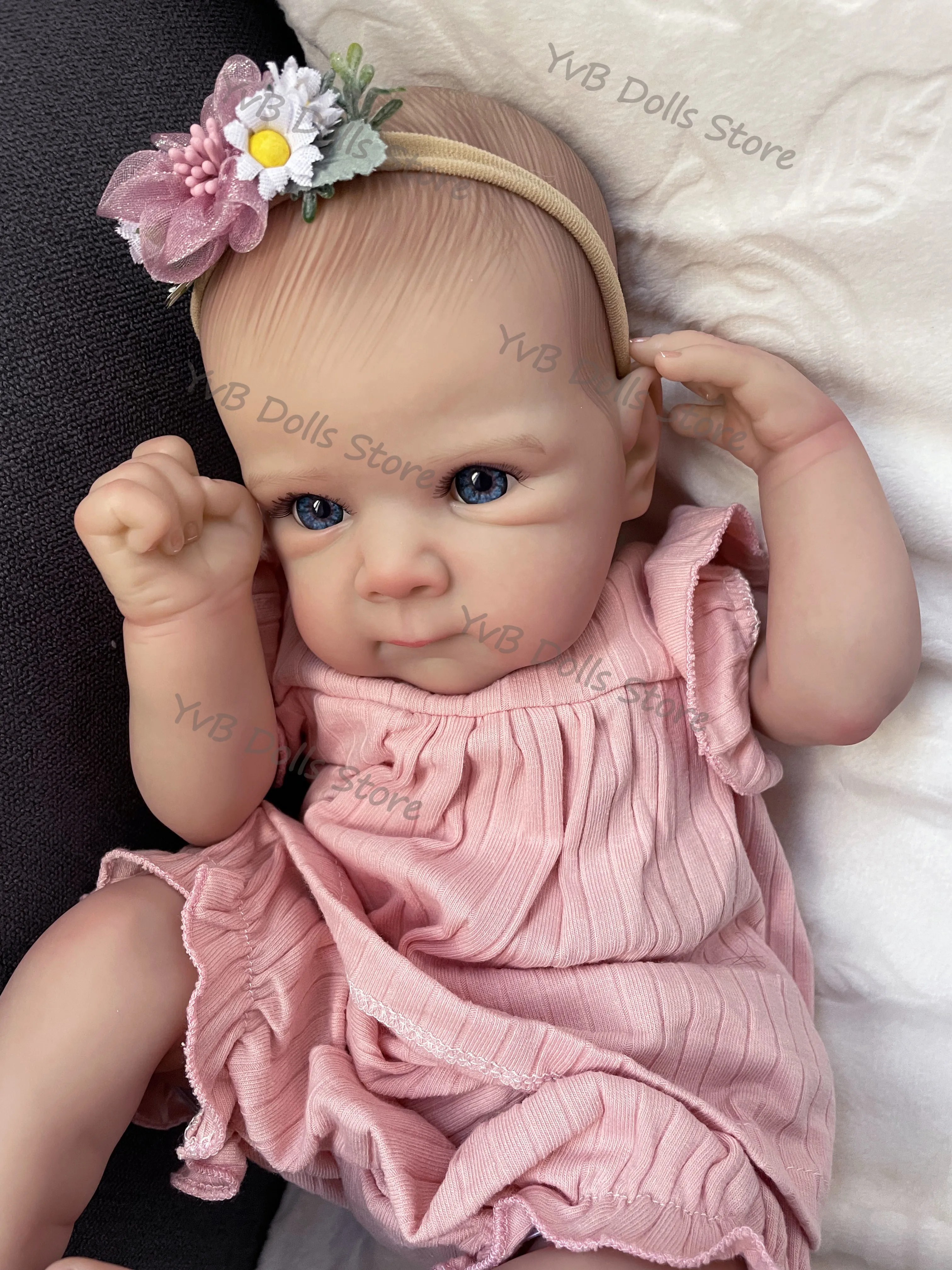 45cm Bettie Zachte Doek Lichaam Levensechte Reborn Babypop Handgemaakte Schilderij 3D Huid met Zichtbare Aderen Hand Tekenen Haar