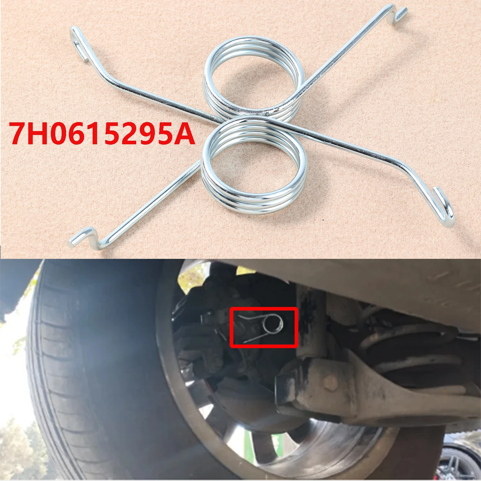 2X For VW Beetle Jetta Golf Sharan Transporter  For Audi A3 TT Rear Brake Caliper Return Springs Silver 7H0615296 7H0615295A