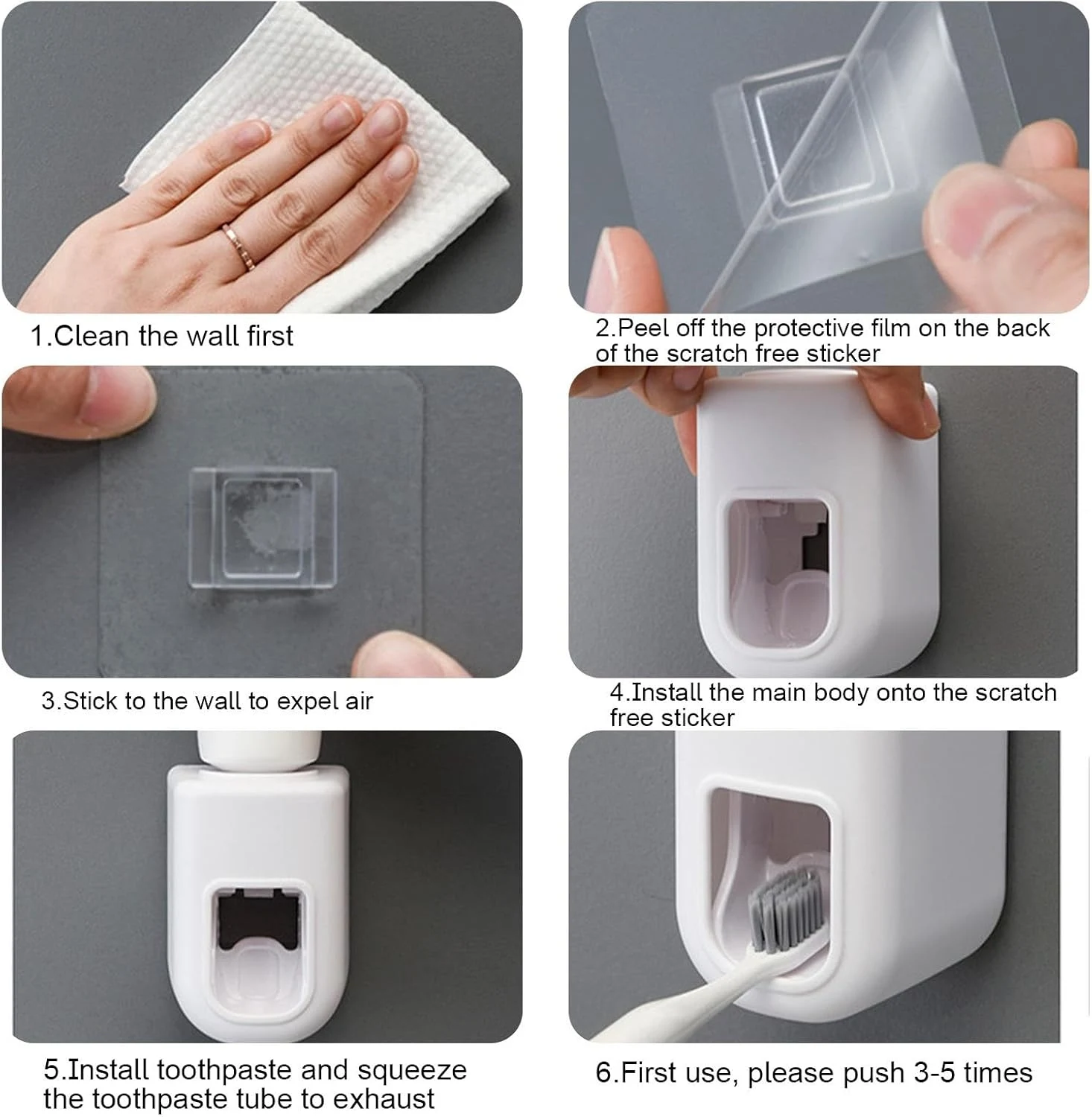 Dispensador automático de pasta de dientes para pared