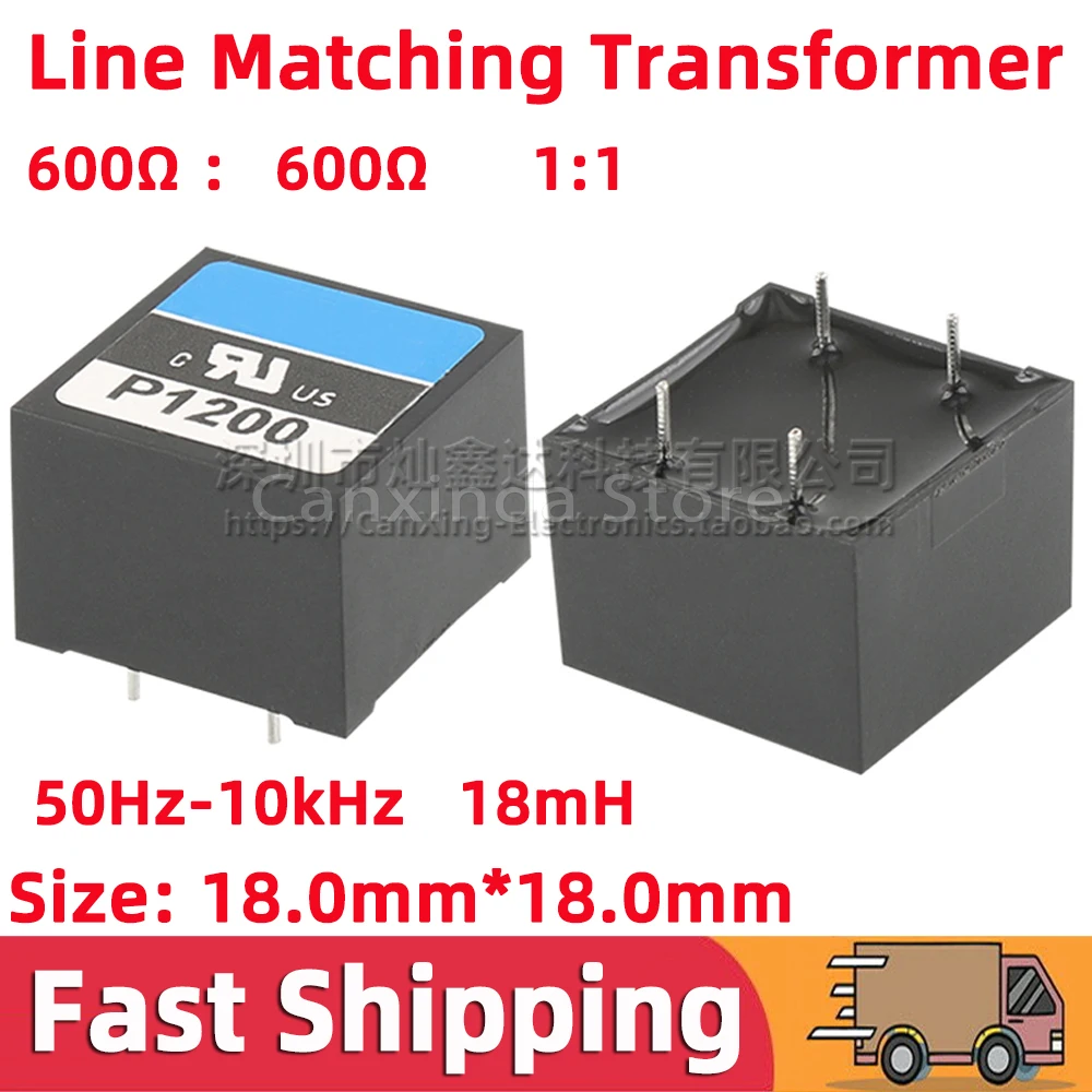 

P1200 Digital Signal Audio Line Matching Transformer 600 : 600 Ohm 1:1 Isolation Transformer Isolator 50Hz-10kHz 18mH 4 Pin