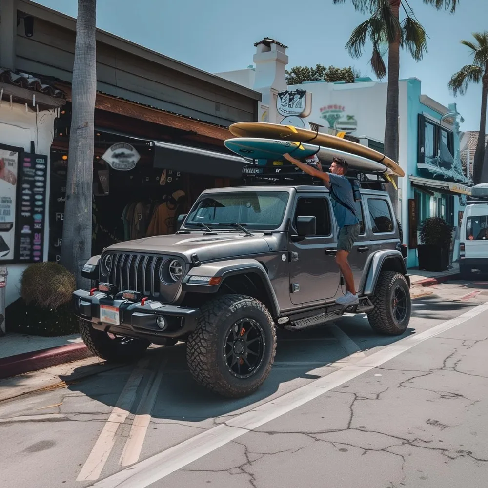 BINARY STAR Pedane compatibili con il veicolo 2018-2025 Jeep Wrangler JL 4 porte, gradini laterali a due scale da 6 pollici Nerf Ba