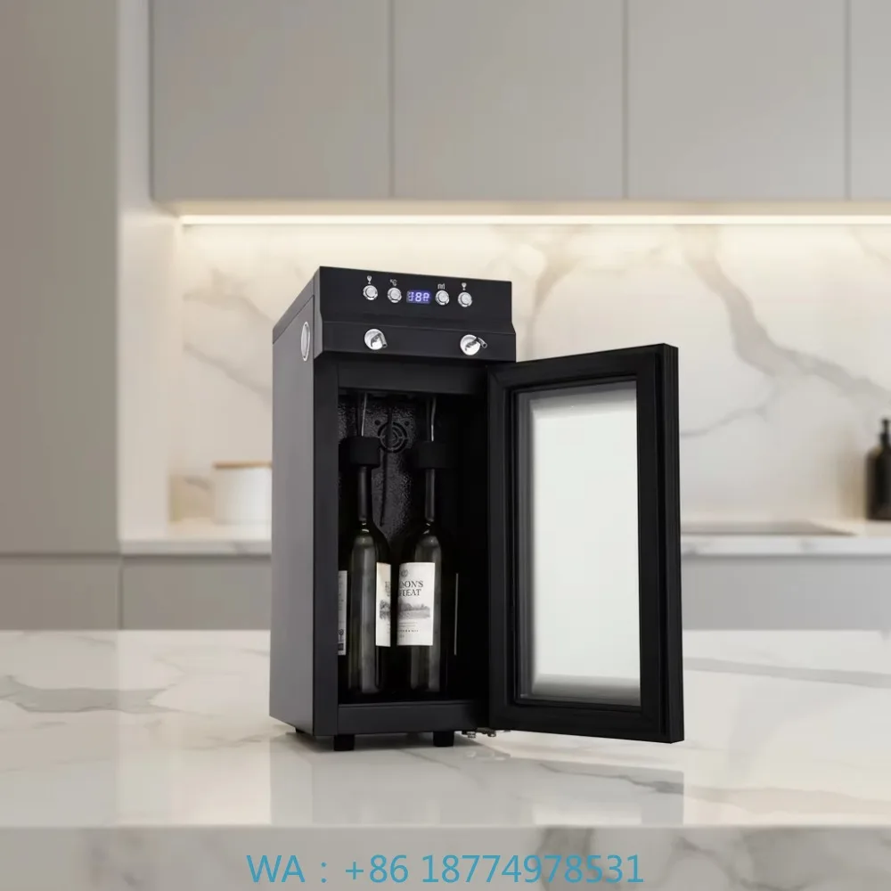 Luxury Smart 2 Bottles Automatic Wine Serving Station, Designed for Stable Red Wine Pouring and Display