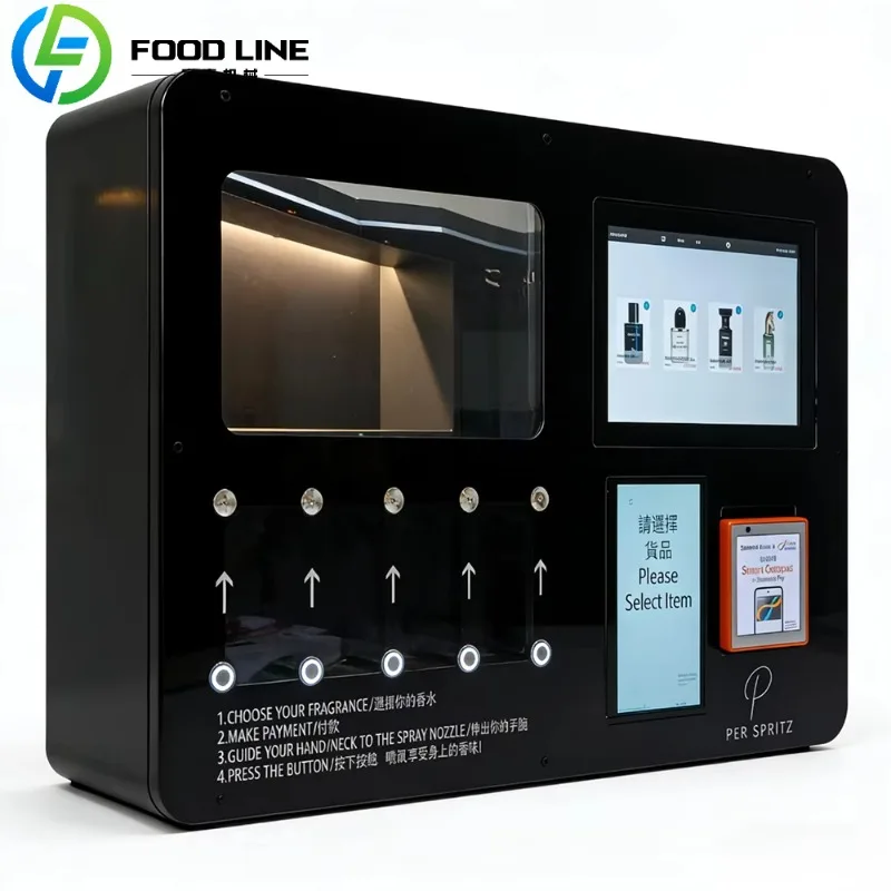

Custom Perfume Vending Solution For Malls Smart Metal Wall Mounted Fragrance Machine With Cologne Spray And User Interface