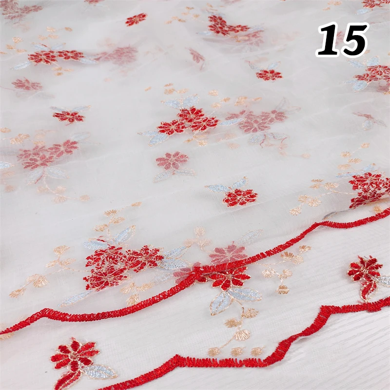 

50X135Cm Floral Embroidered Mesh Lace Fabric - Soft Tulle Material for Diy Wedding Dress Cheongsam Hanfu & Diy Crafts (New)