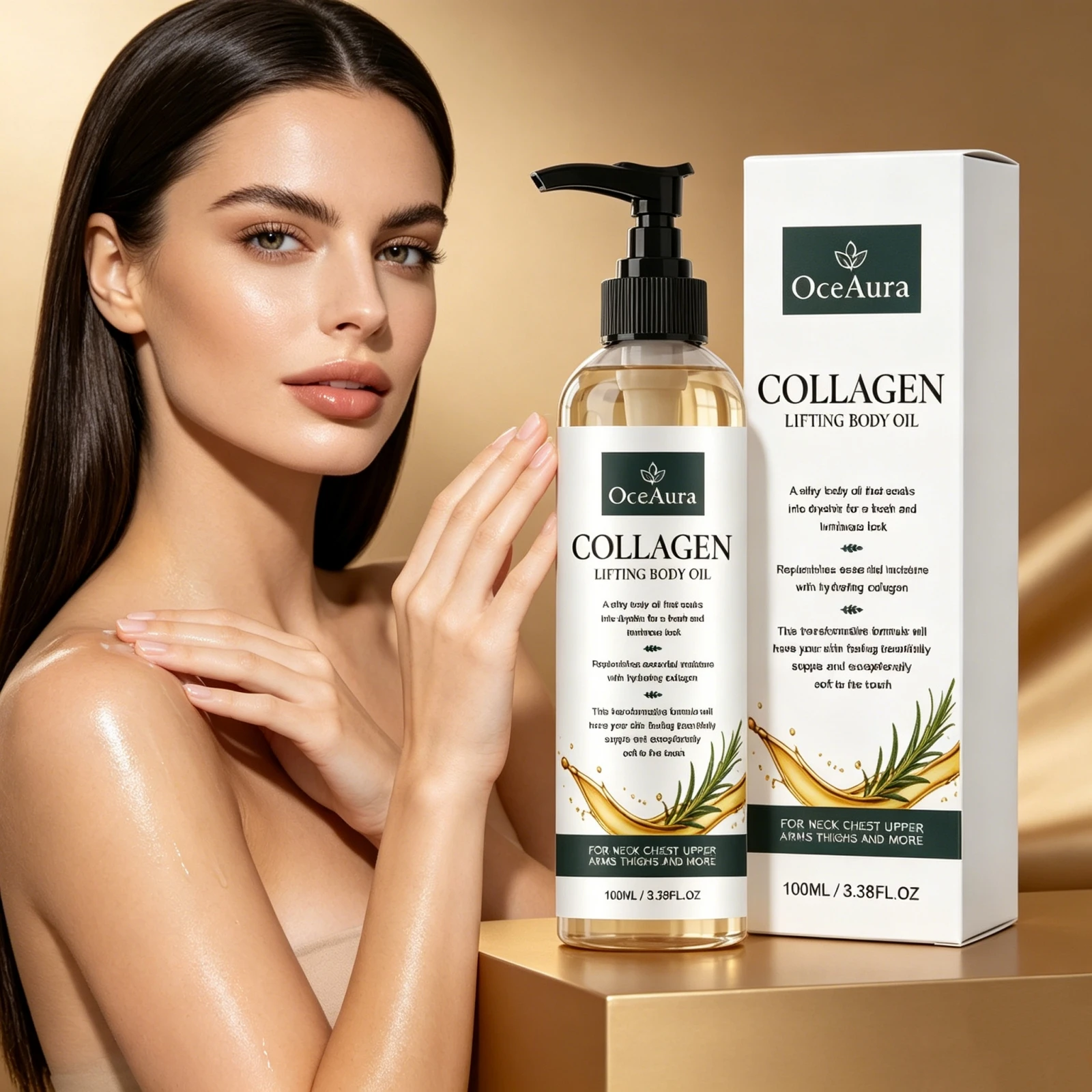 100ml Collagen Firming Body Oil Nourishing Silky Skin Tightening Lifting Anti-Cellulite Elasticity Moisturizing Body Massage Oil