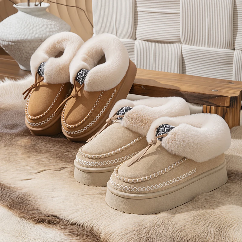 الشتاء رقيق المرأة النعال عادية أفخم الفاخرة مصمم أحذية امرأة داخلي في الهواء الطلق منصة غامض الفراء الشرائح حذاء بوت بطول الكاحل لينة #1