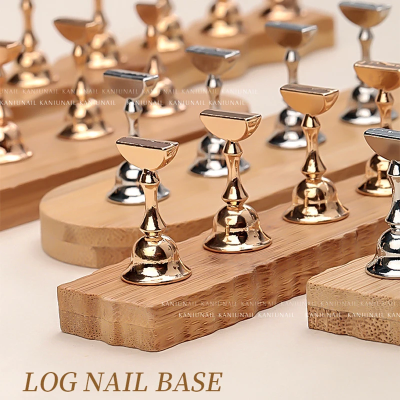 

Wooden Magnetic Nail Holder Practice Display Stand Acrylic Crystal Showing Shelf Nail Art Tool Nail Polish For Novice Suit