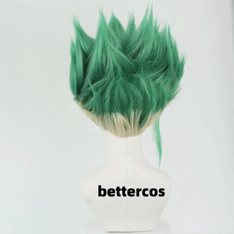 Anime Stone Senku Ishigami Cosplay Wig Kohaku Senku Ishigam Green Hair For Hallowmas Carnival Adult Prop