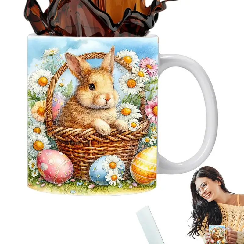 Cute Coffee Mugs Funny Bunny Themed Pretty Cups Easter Mug Spring Coffee Mug For Family Friend Holiday Christmas Party Supplies 